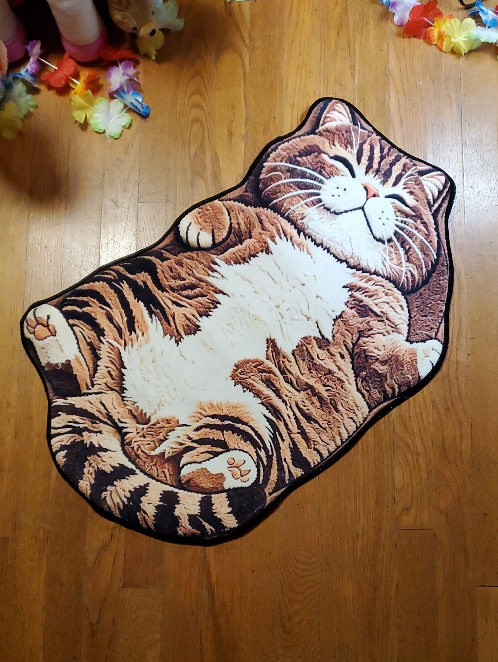 Stripey Cat With White Belly Decorative Rug